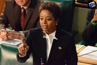 Attorney General, Hon. Marlene Malahoo Forte, makes her presentation Representatives. (File Photo)