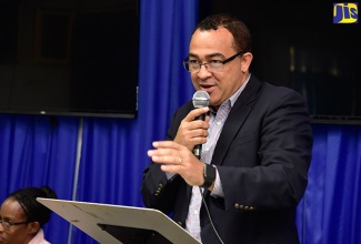 Minister of Health, Dr. the Hon. Christopher Tufton, addresses the launch of the Nursing Now global campaign on February 27 at the Bustamante Hospital for Children in St. Andrew.