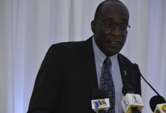 Minister of Education, Youth and Information, Senator the Hon. Ruel Reid, addresses the Jamaica Teachers’ Association (JTA) 15th Annual Education Conference, held at the Jewel Runaway Bay Beach and Golf Resort, in  St. Ann, on March 29.