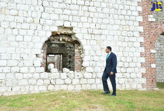 Prime Minister, the Most Hon. Andrew Holness, touring Colbeck Castle, in Old Harbour, St. Catherine, on July 14.