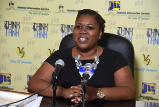 Marketing and Public Relations Manager at the Universal Service Fund (USF), Deleen Powell, speaking at a JIS ‘Think Tank’ earlier this year. 