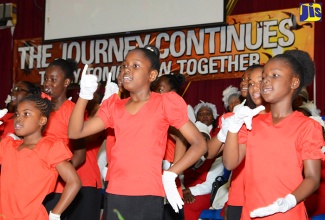 The Hearing Hearts Sign Language Group performs during Sunday’s (March 12) National Commemorative Church Service to mark International Women’s Day. The service was held at Faith Cathedral Deliverance Centre on Waltham Park Road in Kingston under the theme: ‘Unite to End Gender-based Violence’. It culminated a week of activities marking the Day, which was observed on March 8 under that theme.