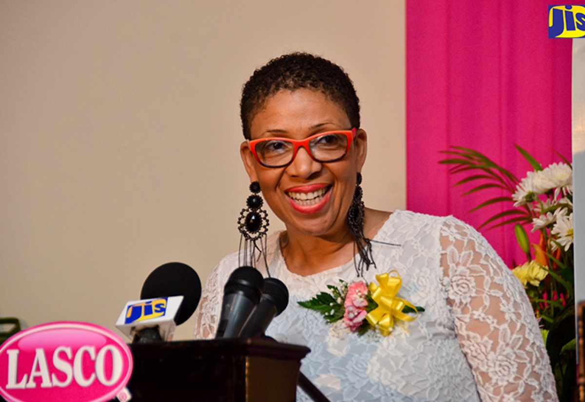 LASCO Teacher of the Year 2017, Ingrid Peart-Wilmot, addresses the award ceremony held in December at The Jamaica Pegasus hotel, New Kingston. 