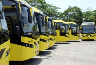 New Buses acquired by the Jamaica Urban Transit Company (JUTC)  in May 2015 that will be used in Kingston City Tour Service to be launched by the JUTC on August 1. 