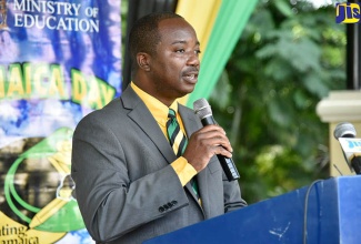 Chairman of the Jamaica Day Planning Committee and Senior Education Officer at the Ministry of Education, Youth and Information, Marlon Williams, giving an overview of Jamaica Day at the launch recently.