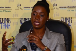 National Mathematics Coordinator at the Ministry of Education, Dr.  Tamika Benjamin addresses JIS Think Tank session, on March 11.  Dr. Benjamin was giving an update on the up-coming Mathematics Exposition scheduled for Thursday, March 13 at the University of West Indies, Mona Campus.