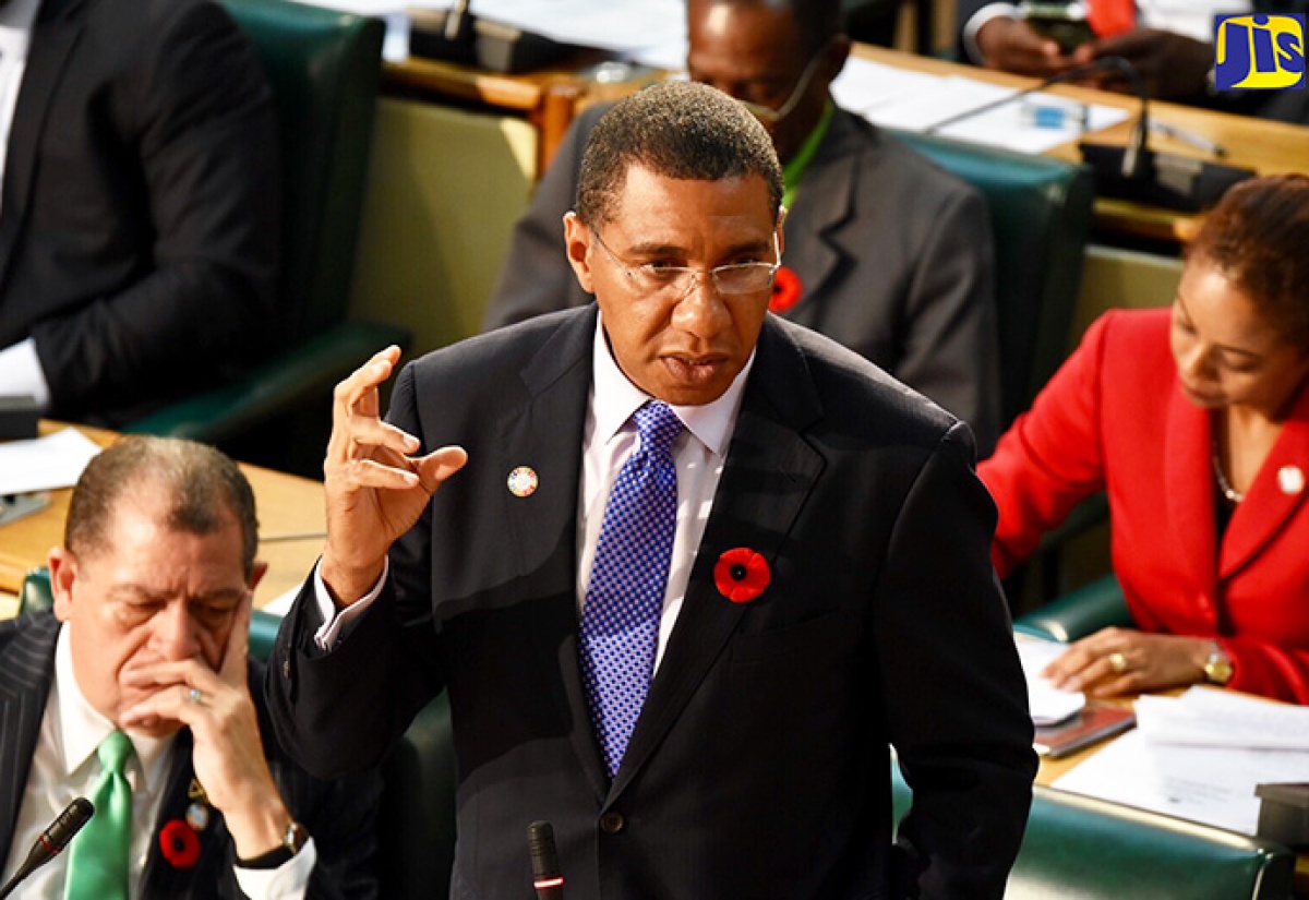 Prime Minister, The Most Hon. Andrew Holness addressing The House of Representatives. (File) 