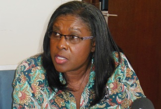 Permanent Secretary in the Ministry of Transport, Works and Housing, Audrey Sewell, addresses a press conference on Wednesday (March 18), at the Royalton White Sands Resort in Trelawny.