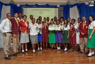 Members of the National Secondary Students’ Council (NSSC) for 2016-2017, share a photographic moment at the installation ceremony held on October 12 at the Institute of Jamaica in Kingston.