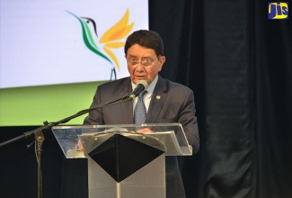 Secretary General of the United Nations World Tourism Organization (UNWTO), Dr. Taleb Rifai, addresses a session on building resilience at Monday’s (November 27) Global Conference on Jobs and Inclusive Growth: at the Montego Bay Convention Centre, St. James