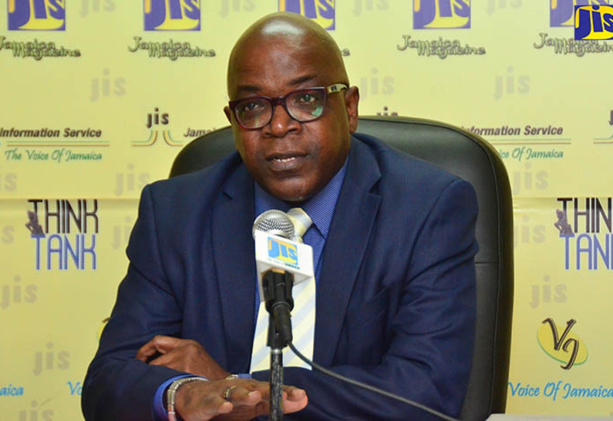 Deputy Financial Secretary, Strategic Human Resource Management, Ministry of Finance and the Public Service, Wayne Jones, speaking at a Think Tank held at the JIS’s head office in Kingston recently. 