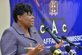 Consumer Affairs Commission (CAC) Chief Executive Officer, Dolsie Allen, speaking during the agency’s quarterly media briefing at the Ministry of Industry, Commerce, Agriculture and Fisheries, in  New Kingston,  on July 5.