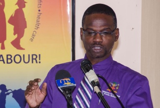 Director of Social Security in the Ministry of Labour and Social Security, Denzil Thorpe, speaking at a Social Protection and Child Labour Strategy Meeting, held in recognition of World Day Against Child Labour on June 12. Mr. Thorpe says the Programme of Advancement through Health and Education (PATH) plays an essential role in reducing child labour across the island. 