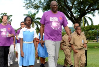 Minister of Health, the Hon. Fenton Ferguson at the launch of the Heart Foundation of Jamaica’s (HFJ) annual ‘Run for your Heart’ event on October 29, at Emancipation Park in New Kingston.