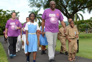 Minister of Health, the Hon. Fenton Ferguson at the launch of the Heart Foundation of Jamaica’s (HFJ) annual ‘Run for your Heart’ event on October 29, at Emancipation Park in New Kingston.