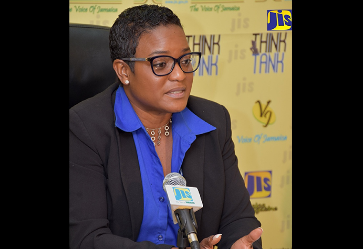 Deputy Executive Director of National Integrity Action (NIA), Dr. Patrece Charles, makes a point during a Think Tank held recently at the JIS headquarters in Kingston. 