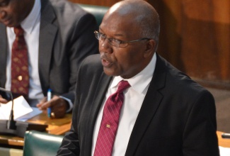 Minister without Portfolio (Housing), in the Ministry of Transport, Works and Housing, Hon. Dr. Morais Guy, making his contribution to the 2013/2014 Sectoral Debate in the House of Representatives on May 21.