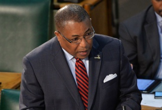 Minister of Industry, Investment and Commerce, Hon. Anthony Hylton, makes  his presentation in the 2014/15 Sectoral Debate in the House of Representatives, on Wednesday, May 21.