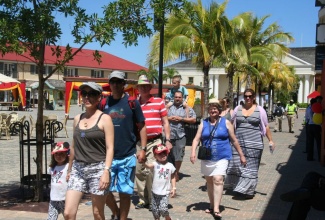  Cruise ship passengers disembarked the Disney Wonder cruise ship to visit the various shops in the vicinity of the Falmouth pier.  The ship made its inaugural visit to Falmouth on Tuesday (Oct.8). (File photo).