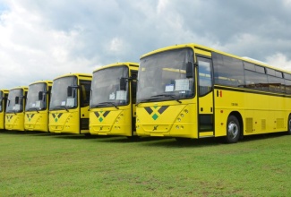  Articulated buses that have been procured by the Jamaica Urban Transit Company (JUTC) to bolster its fleet this year. The buses were taken off the wharf yesterday (August 20). The JUTC plans to roll out an additional 144 buses by the end of the year. 
