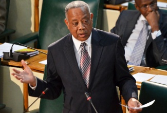 Minister of Labour and Social Security, Hon. Derrick Kellier, during the sitting of parliament on Tuesday, December 3. A Sign Language Interpretation Programme will be piloted in the Senate, as part of efforts to make the activities of the Upper House more accessible to the hearing impaired community.