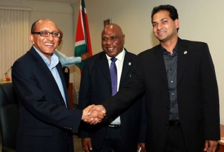 (L-R): Michael Hailu, CTA Director; Hon. David Tosul Butulso, Minister of Agriculture, Livestock, Forestry, Fisheries and Biodiversity, Vanuatu and Hon. Soeresh Algoa, Minister of Agriculture, Animal Husbandry and Fisheries, Suriname.