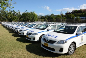 Police vehicles. 
