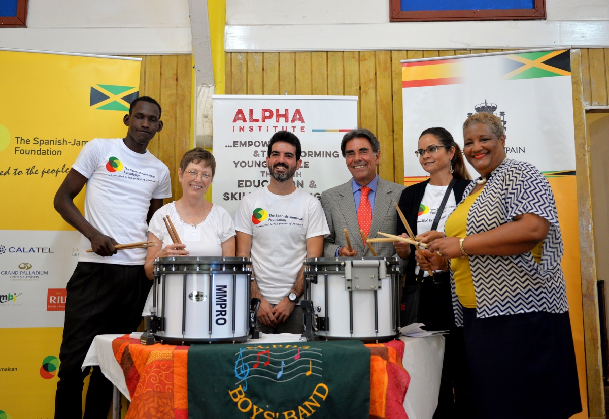 Spanish-Jamaican Foundation Donates Drums to Alpha Institute