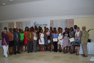 Recipients of Tryall Fund Scholarships along with members of the Board, at the scholarship awards ceremony, held at the Tryall Great House in Sandy Bay, Hanover, on August 8. A sum of $4.2 million was disbursed to students from high schools, colleges and tertiary institutions for the upcoming school year.
