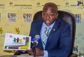 Minister of State in the Ministry of National Security, Hon. Pearnel Charles Jr., announces the Government’s flagship programme to rehabilitate youth offenders dubbed ‘We Transform Youth Empowerment and Rehabilitation Programme’, at  a JIS Think Tank on Wednesday (March 15).