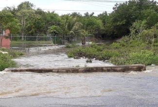 A section of McNeil Lands in Bayroad, Westmoreland, inundated with water following heavy rainfall on May 6. 