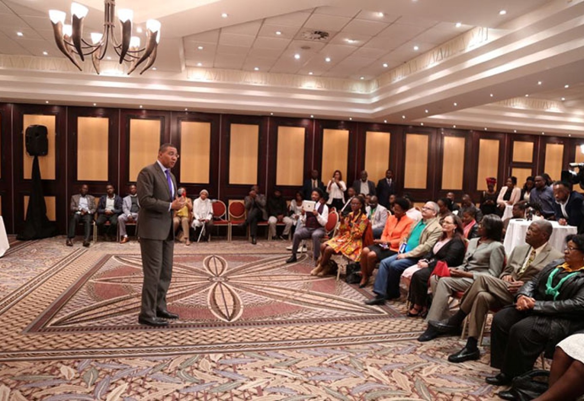 PM Holness Engages Jamaican and Caribbean Diaspora in Namibia