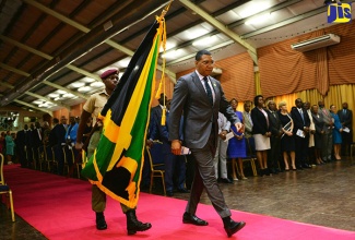 Prime Minister, the Most Hon. Andrew Holness, arrives at the opening ceremony of the 38th  Regular Meeting of the Heads of Government of the Caribbean community (CARICOM) in July 2017 at the Grenada Trade Centre, Grand Anse, St. George's, Grenada.

