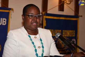 Chief Education Officer in the Ministry of Education, Youth and Information, Dr. Grace McLean, speaks at a Kiwanis Club of Downtown Kingston luncheon recently.