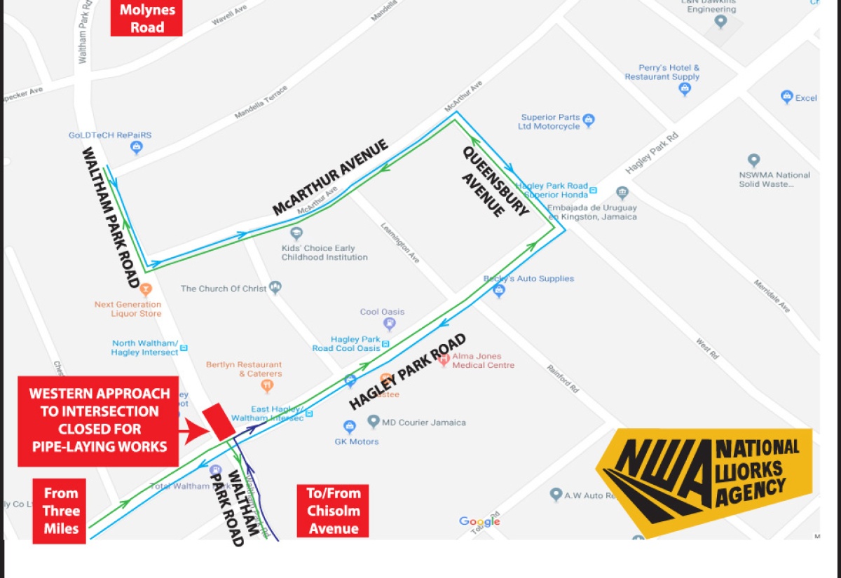 Motorists advised of traffic diversion at Hagley/Waltham Park Road intersection, this weekend