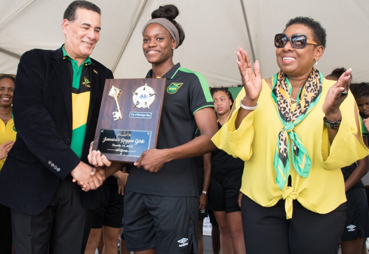 Reggae Girlz Presented with Key to City at Start of 4 Days of Celebrations