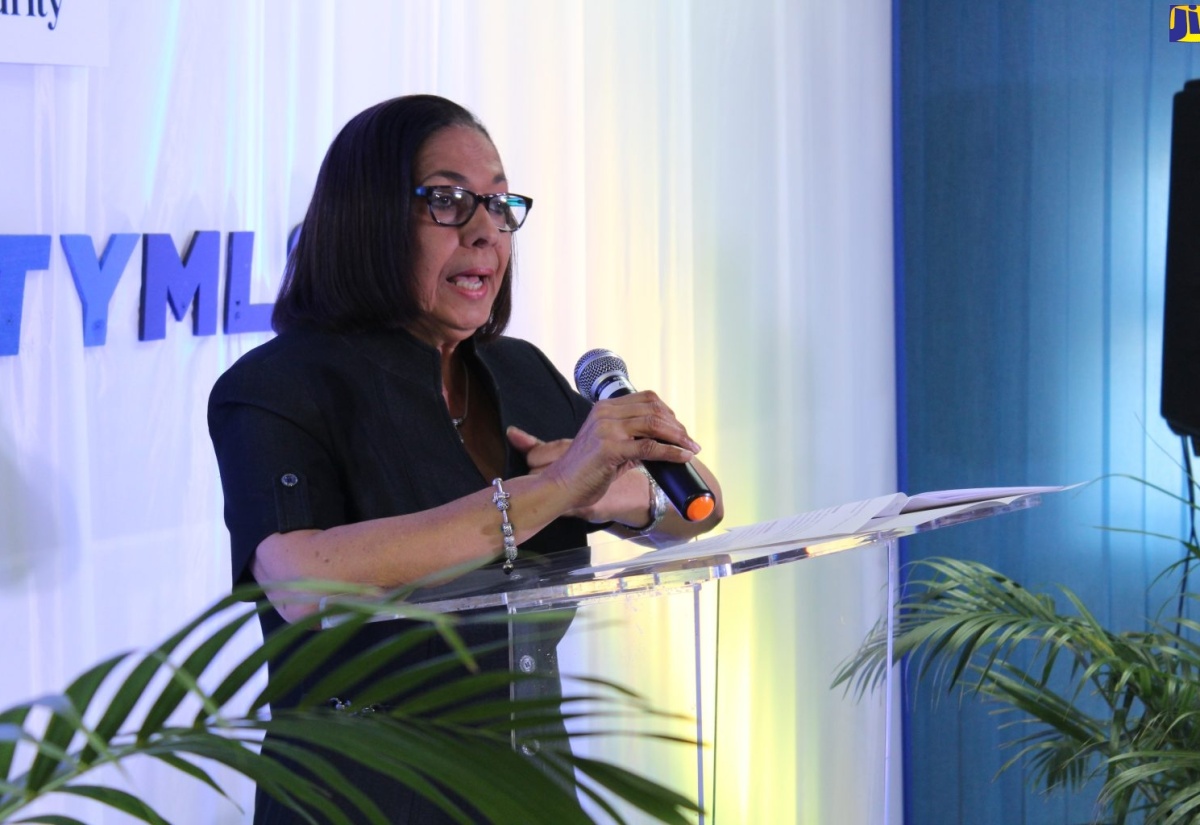 Labour and Social Security Minister, Hon. Shahine Robinson, speaking at Wednesday’s (Jan. 30) quarterly press briefing at the Ministry’s offices in downtown Kingston.