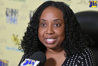 Vice Principal, Academic Affairs at the Edna Manley College of the Visual and Performing Arts (EMCVPA), Dr. Trudy Ann Barrett, speaking at a JIS Think Tank on Tuesday (February 26). (Photo: Rudranath Fraser).