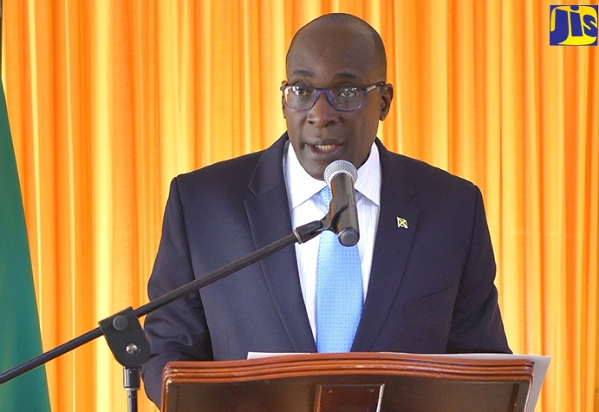 Minister of Education, Youth and Information, Senator the Hon Ruel Reid, addresses a post-Cabinet press briefing held at the Office of the Prime Minister on February 27.