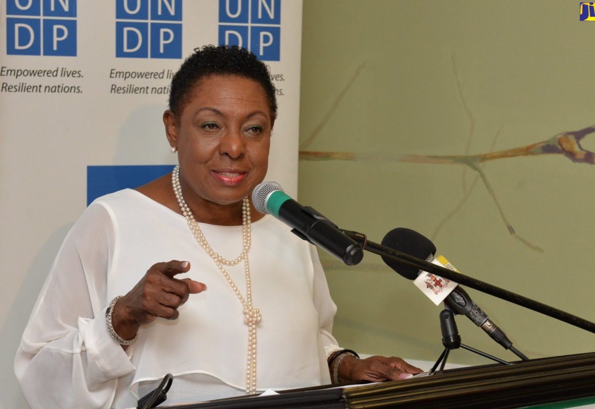 Minister of Culture, Gender, Entertainment and Sport, Hon. Olivia Grange, speaking at an International Women’s Day Breakfast Forum at the Courtleigh Hotel in New Kingston on March 8. The event was jointly hosted by the United Nations Development Programme (UNDP), Bureau of Gender Affairs (BGA), and Jamaica Chamber of Commerce (JCC) under the theme: ‘Breaking Through to Next-Level Gender Equality in the Jamaican Workplace’. 