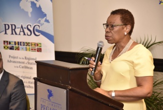 Director General, Statistical Institute of Jamaica, Carol Coy, speaks at the closing ceremony for the Caribbean Leadership Training session, on Friday (July 5), at The Jamaica Pegasus hotel in New Kingston.

