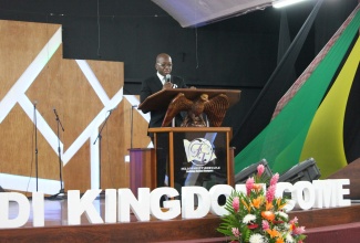 Minister without Portfolio in the Ministry of Economic Growth and Job Creation, Senator the Hon. Pearnel Charles Jr., speaks at the International Men's Day (IMD) Church Service, held on Sunday (November 17), at Fellowship Tabernacle in Kingston. 

