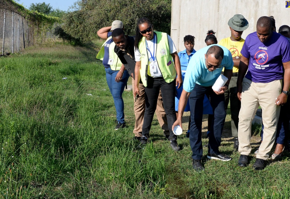 Dr. Tufton Kicks Off Dengue Clean-Up At Two St. Catherine Schools