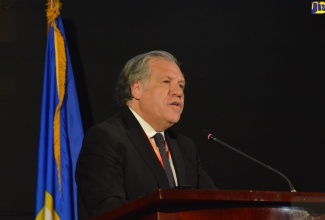 Secretary General of the Organization of American States (OAS), His Excellency Luis Almagro, addressing the opening ceremony of the fourth Energy and Climate Partnership of the Americas (ECPA) Ministerial Meeting at the Montego Bay Convention Centre in St. James on Thursday (February 27).