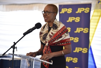 Minister of Science, Energy and Technology, Hon. Fayval Williams, addresses delegates during the farewell ceremony of the fourth Energy and Climate Partnership of the Americas (ECPA) Ministerial Meeting, which was held at the Jamaica Public Service (JPS) Power Station in Bogue, St. James, on Friday (February 28).