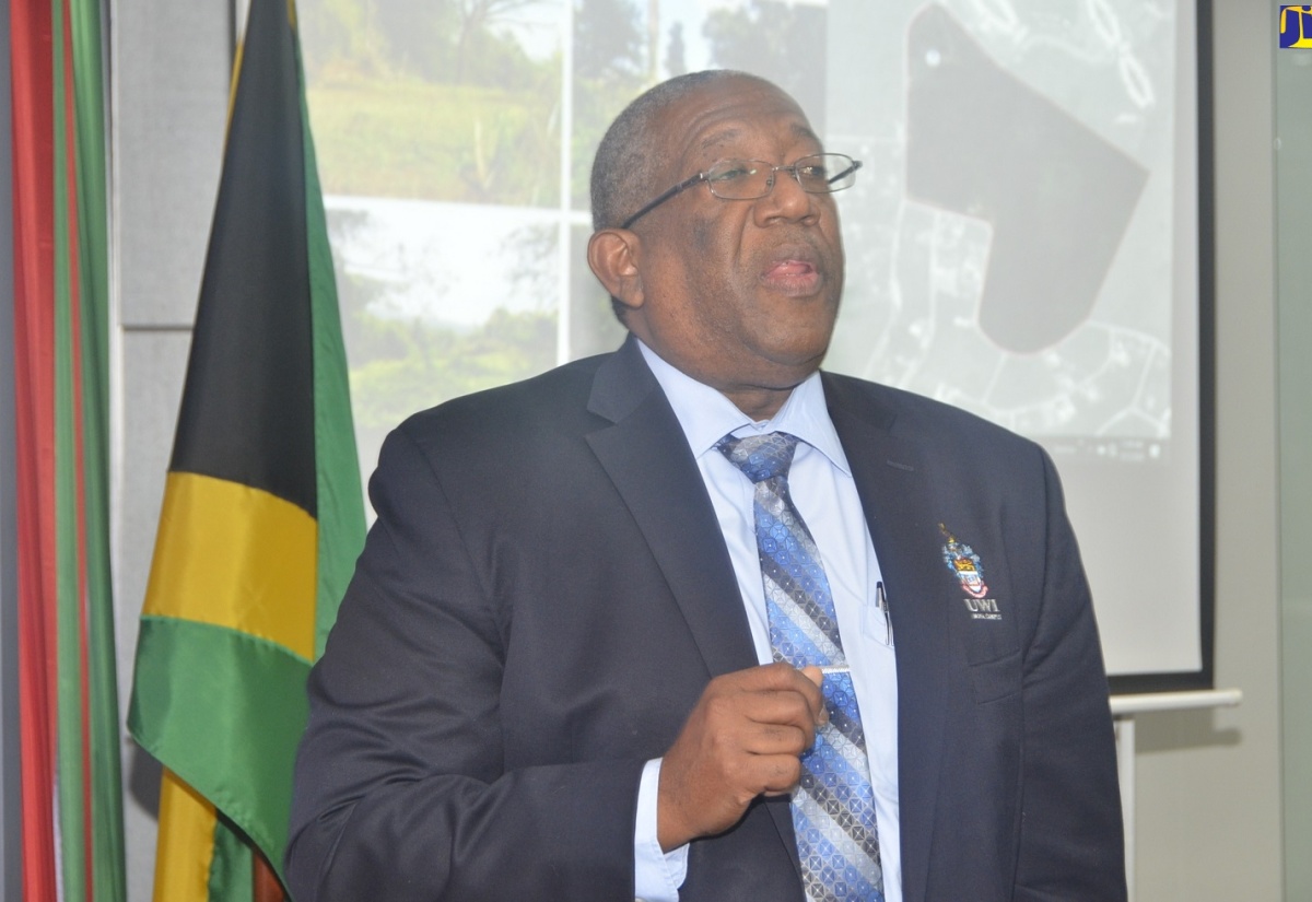 Pro Vice Chancellor and Principal of the University of the West Indies (UWI) Mona Campus, Professor Dale Webber, speaks at the monthly meeting of the St. James Municipal Corporation in Montego Bay, on March 12.  