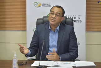 Minister of Health and Wellness, Dr. the Hon. Christopher Tufton, addresses a virtual press briefing on Thursday (June 18).
