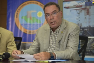 Minister without Portfolio in the Ministry of Economic Growth and Job Creation, Hon. Daryl Vaz, addresses a virtual briefing held on Wednesday (July 8)  to provide an update on the Government’s water initiatives and drought management response.

