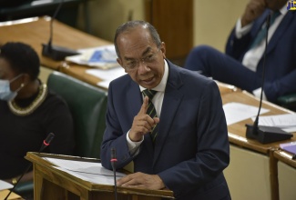 Minister of National Security, Hon. Dr. Horace Chang, makes his contribution to the 2020/21 Sectoral Debate in the House of Representatives on June 30.