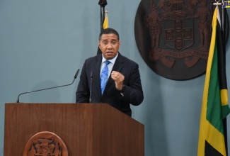 Prime Minister, the Most Hon. Andrew Holness, speaks at the virtual launch of the Education Transformation Commission 2020, at the Office of the Prime Minister,  on Wednesday,  July 22.